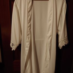 White bridal robe